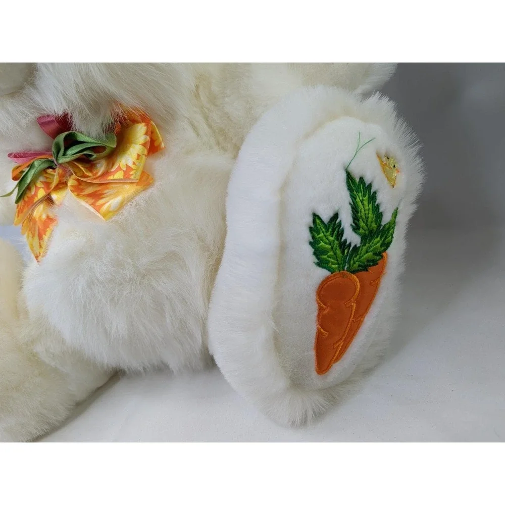 Tb Trading Co Hopster Rabbit Plush‎ Bunny White Orange Flowers 23 Inch Stuffed